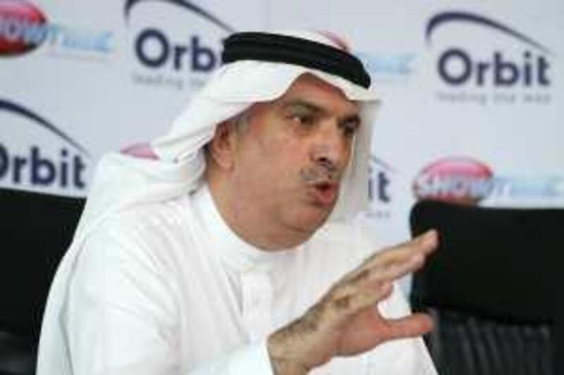 Dubai, UAE - July 13, 2009 - Mr. Samir Abdulhadi, Vice Chairman, discusses the merger of Showtime and Orbit during a press conference. (Nicole Hill / The National) *** Local Caption ***  NH Showtime03.jpg