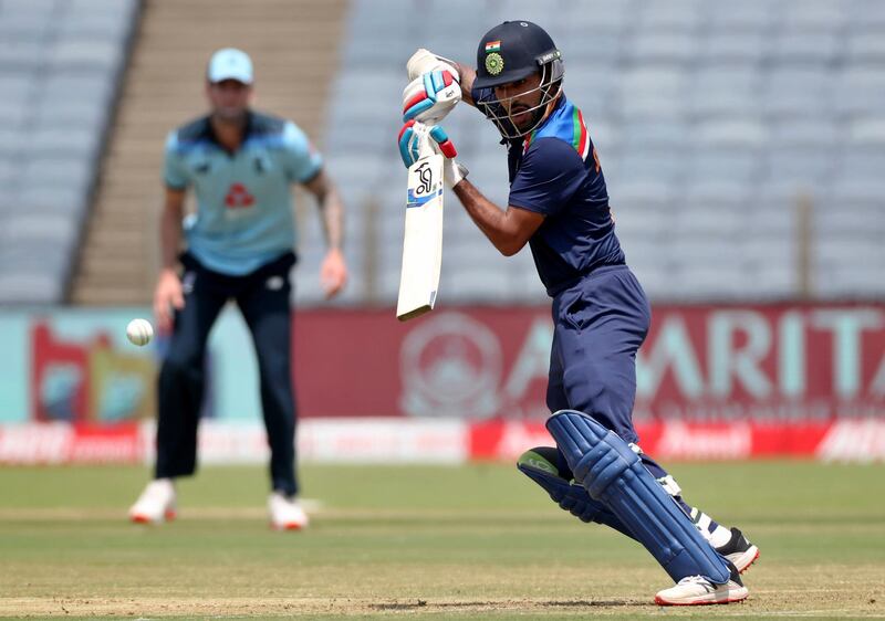 India's Shikhar Dhawan made an attacking fifty in Pune on Sunday. AP