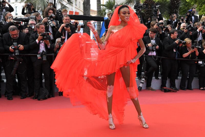 Winnie Harlow attends the screening of 'Once Upon A Time In Hollywood' during the Cannes Film Festival on May 21, 2019. AFP