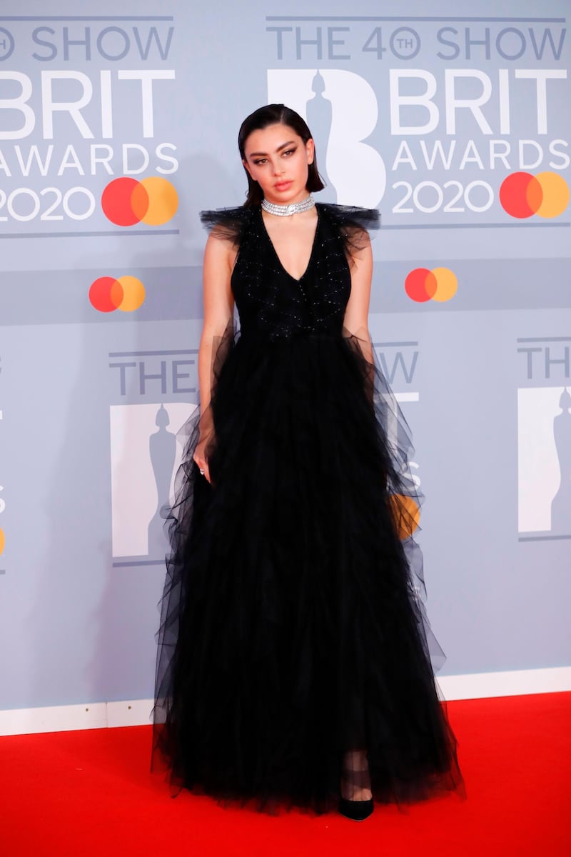 Charli XCX arrives at the Brit Awards 2020 at The O2 Arena on Tuesday, February 18, 2020 in London, England. AFP