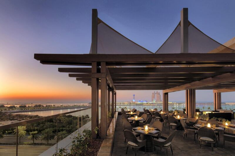 St Regis Abu Dhabi's Azura Panoramic Lounge offers one of the best views over the Corniche. Courtesy St Regis Abu Dhabi Corniche