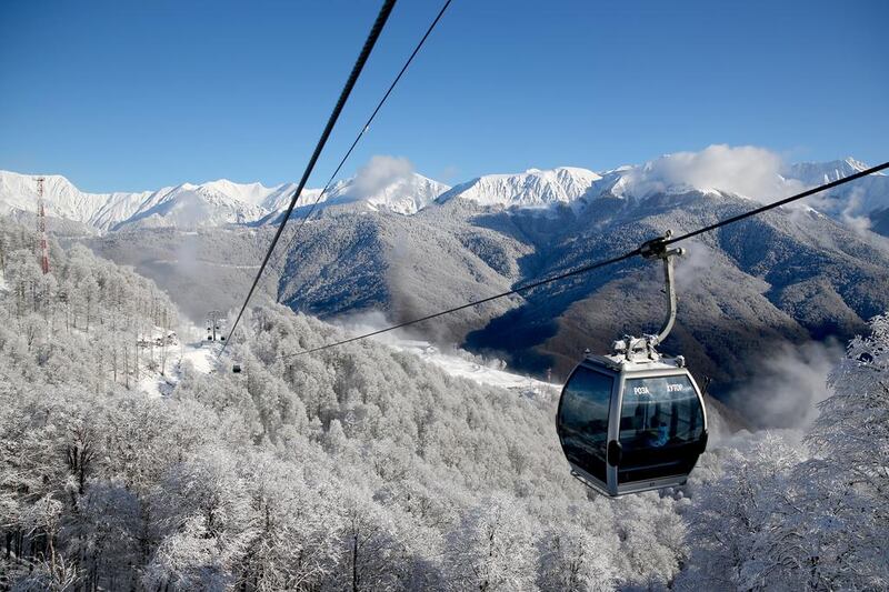 2. Rosa Khutor, Sochi, Russia. After the Sochi Olympics, Krasnaya Polyana, the resort we came to know over a white-knuckle fortnight in February, joins the holiday skiers’ world. Most visitors will stay in Rosa Khutor, a village on the banks of the Mzymta River at the head of the valley. Fourteen lifts, including six gondolas, open up the mountain that basked in sunshine as it hosted Alpine and freestyle events during the Games. Rosa Peak has dramatic views over the Caucasus to the Black Sea 40 kilometres away. Below it, the tight curves and alarming jumps on downhill courses converge on the Rosa Stadium. A stash park, inspired by those in Jackson Hole and Avoriaz, invites derring-do. In the evening, guests stroll through the Italianate piazza across the Romanov Bridge to the Red Fox. Best give way to Vladimir Putin, keen skier and local resident, if he’s waiting to pick his oysters and scallops from the fish tank at Golden Tulip., Doubles from Dh712 a night (007 862 243 1300 or 0033 170 986 118; www.goldentuliprosakhutor.com). Clive Rose / Getty Images