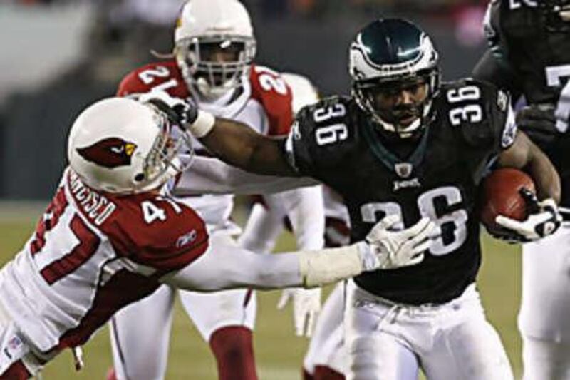 Brian Westbrook, right, has scored eight touchdowns this season.