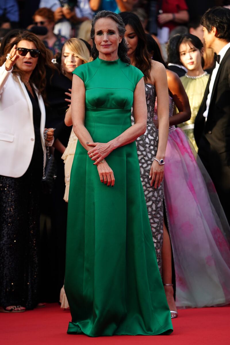 Andie MacDowell attends the closing awards ceremony of the 75th Cannes Film Festival, in Cannes, France on May 28, 2022. EPA