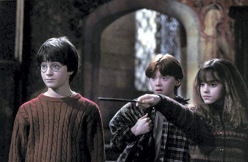 Rupert Grint, Daniel Radcliffe, and Emma Watson in Harry Potter and the Sorcerer's Stone. Courtsey:  Warner Bros.
