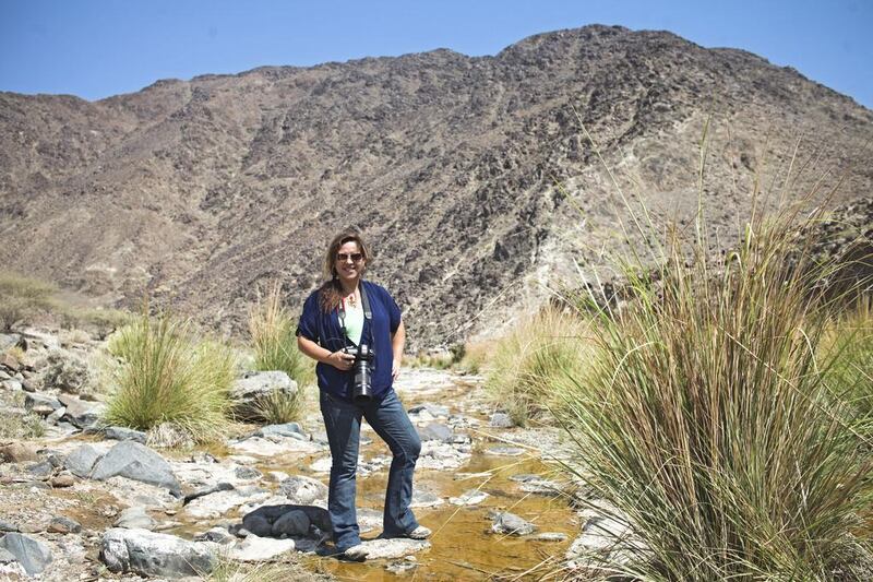 Priscilla van Andel is concerned at the damage she has seen at this unnamed wadi in Ras Al Khaimah. Lee Hoagland / The National