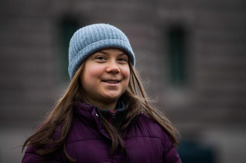 Greta Thunberg faulted the UK and Sweden over their claimed carbon-emission cuts. AFP