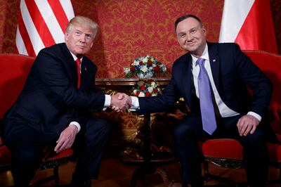 Mr Duda is also close ally of US President Donald Trump and became the first foreign leader to visit the White House since February last month. AP