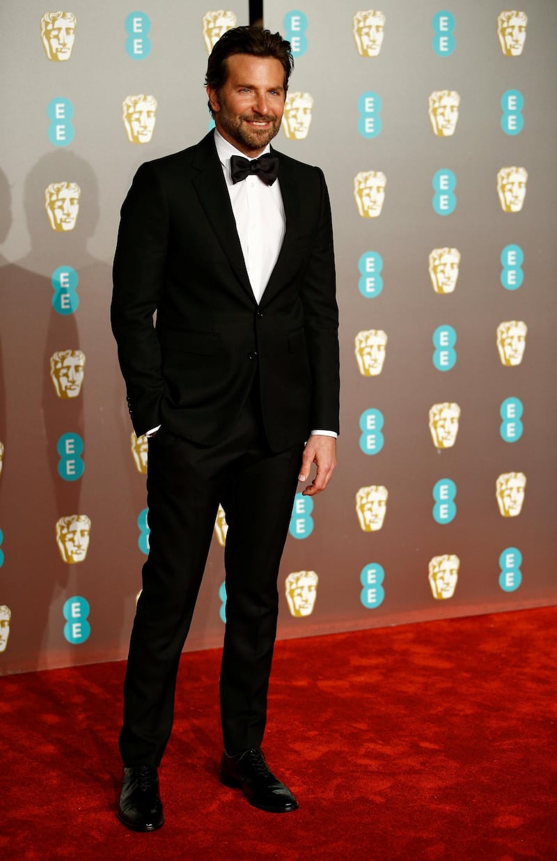 Bradley Cooper wearing Celine at the 2019 Bafta Awards ceremony at the Royal Albert Hall in London, on February 10, 2019. Reuters