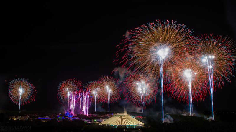 Disneyland's Space Mountain and an epic fireworks display. Photo: Don Sullivan