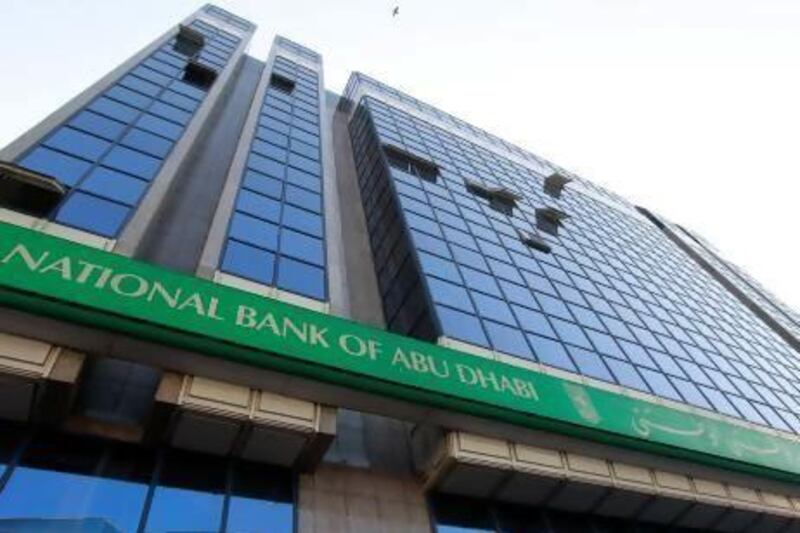 National Bank of Abu Dhabi is among the lenders that are now contacting some customers to either sell their stock and reduce their outstanding loan facilities, or pledge more collateral. Jumana El Heloueh / Reuters