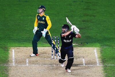 Grant Elliott took New Zealand to a first Cricket World Cup final in 2015. Hannah Peters / Getty Images