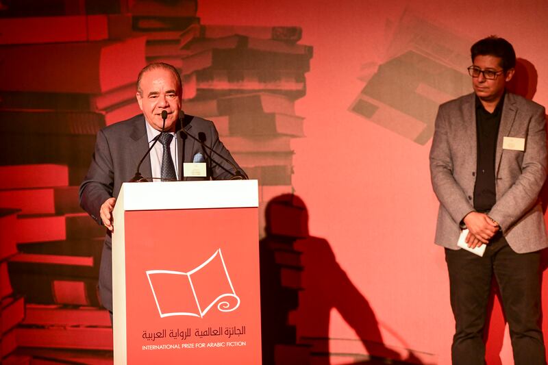 Tunisian author and Ipaf judge Shukri Mabkhout speaks.