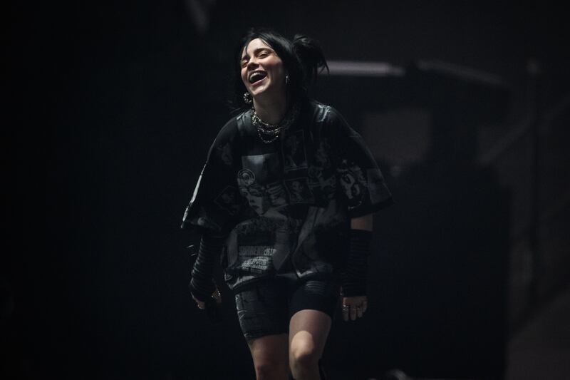 US singer Billie Eilish performs in the headline slot on the Pyramid Stage during Glastonbury Festival. Getty Images 