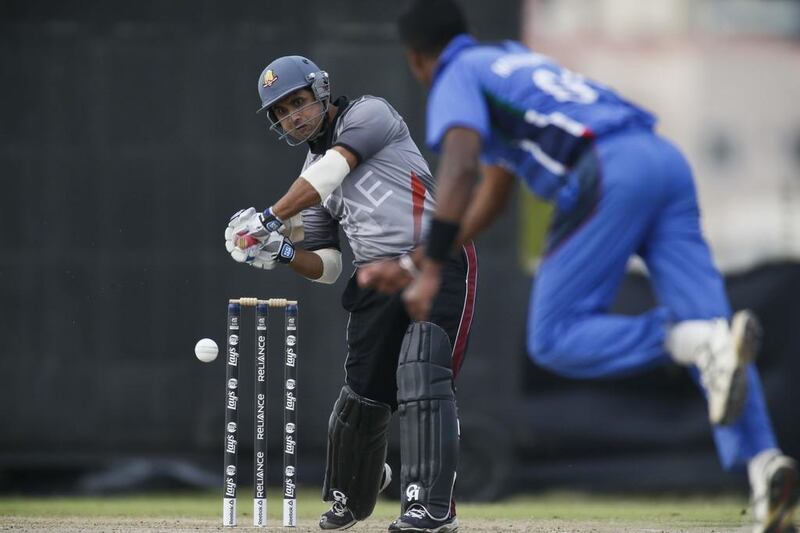 UAE batsman Shaiman Anwar led the first qualifying stage for the 2015 World Cup, the World Cricket League Championship, in runs. Antonie Robertson / The National