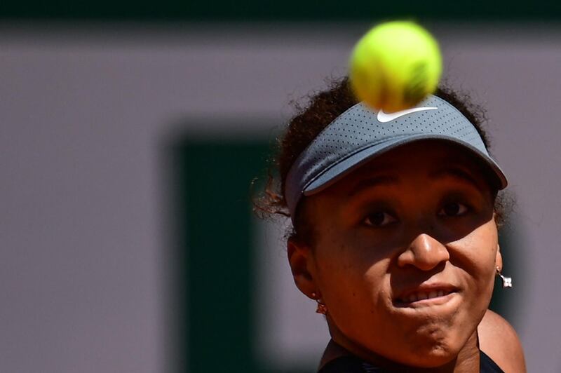 Japan's Naomi Osaka during her first-round win against Patricia Maria Tig of Raomania on Day 1 of the French Open at Roland Garros in Paris on Sunday, May 30. AFP