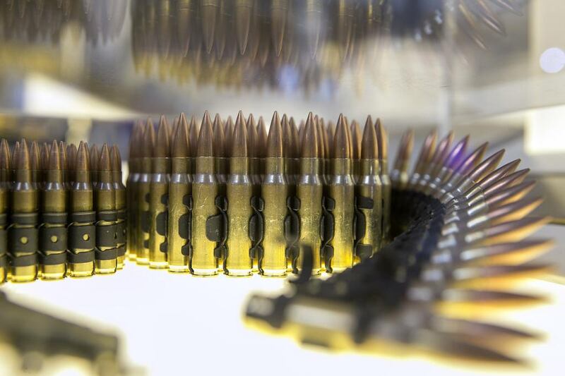 Ammunition on display at the Golden Group stand. Silvia Razgova / The National