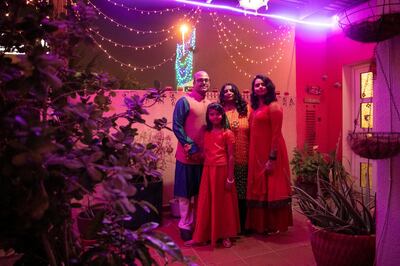 DUBAI, UNITED ARAB EMIRATES - NOVEMBER 6, 2018. 

Vipin Kumar Gupta, with his wife, Charu, and two daughters, Divyanshi and Kunnjal.


(Photo by Reem Mohammed/The National)

Reporter:
Section:  WK