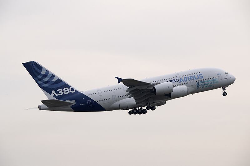 Airbus completed the first A380 flight powered by 100 per cent sustainable aviation fuel. Photo: Airbus