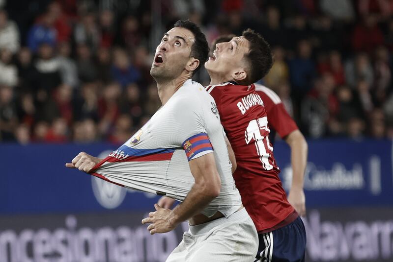 Sergio Busquets – 5. Gave away the corner before Osasuna’s David Garcia got away from him to head the opening goal on six minutes.  Caught in possession under early Osasuna pressure. Calmed down as his 10-men side won a game they didn’t really deserve to. EPA