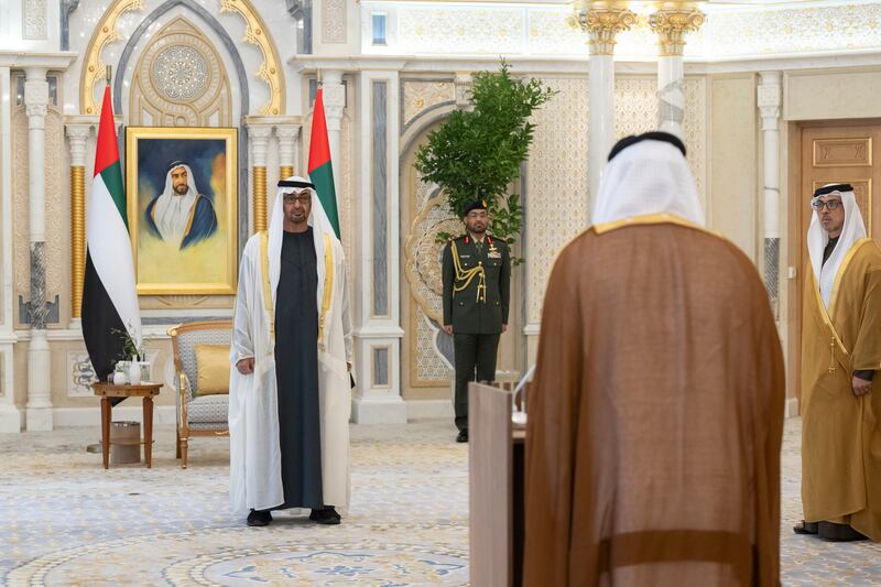 President Sheikh Mohamed witnesses the oath-taking ceremony 