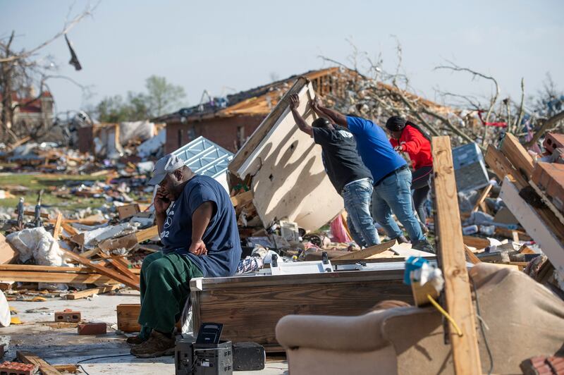 Search and rescue operation under way in Rolling Fork. AP