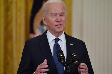 US President Joe Biden makes remarks on the economy and the Colonial Pipeline network cyber attack at the White House. AFP