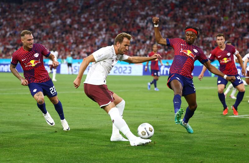 Harry Kane on the ball during the German Super Cup. Reuters