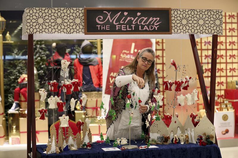 Dubai, United Arab Emirates - December 1st, 2017: Miriam Walsh, founder and organiser of ArtEartisans markets. Friday, December 1st, 2017 at WAFI Mall, Dubai. Chris Whiteoak / The National