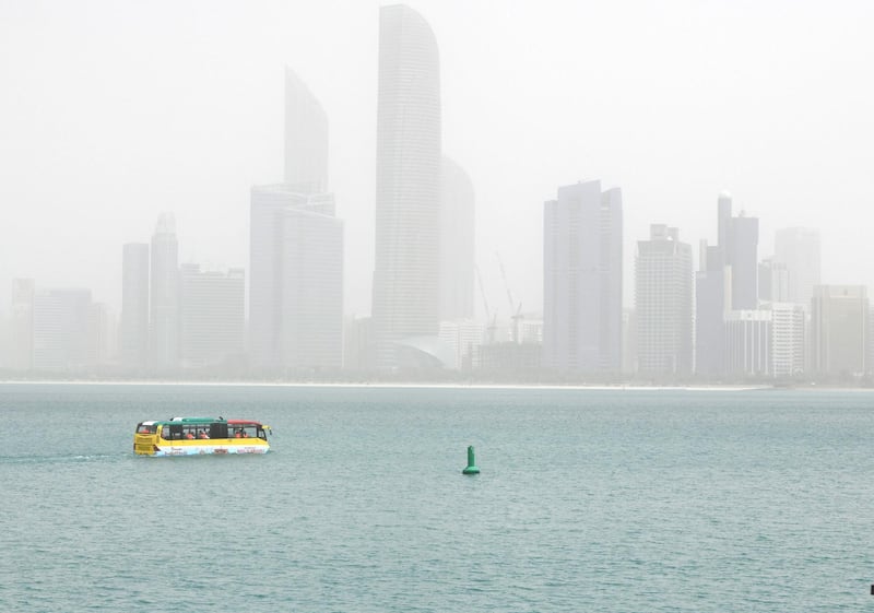 Poor visibility in the city of Abu Dhabi.