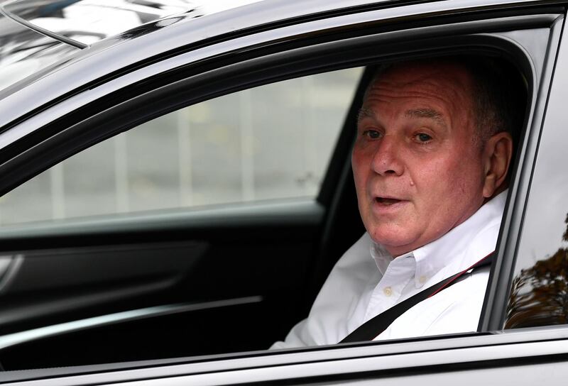 epa07971343 Bayern Munich President Uli Hoeness arrives to the club's headquarters at the Saebener Strasse in Munich, Germany, 04 November 2019. Bayern Munich released a statement on 03 November that they part ways with head coach Niko Kovac.  EPA/LUKAS BARTH-TUTTAS