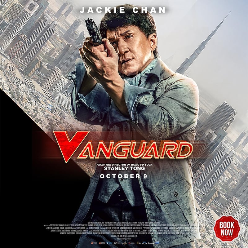 The Burj Khalifa can be spied in the background of the poster for Jackie Chan's latest film, 'Vanguard'. Supplied