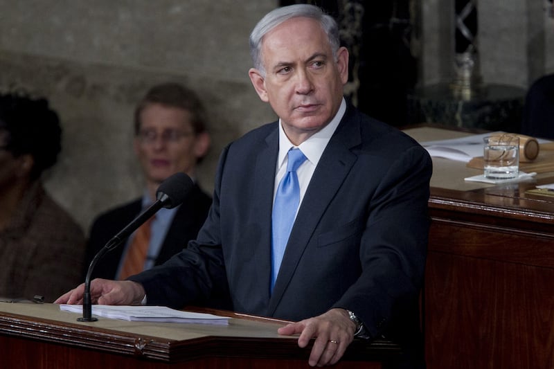 Benjamin Netanyahu, Israel's prime minister, addresses Congress. (Andrew Harrer / Bloomberg)