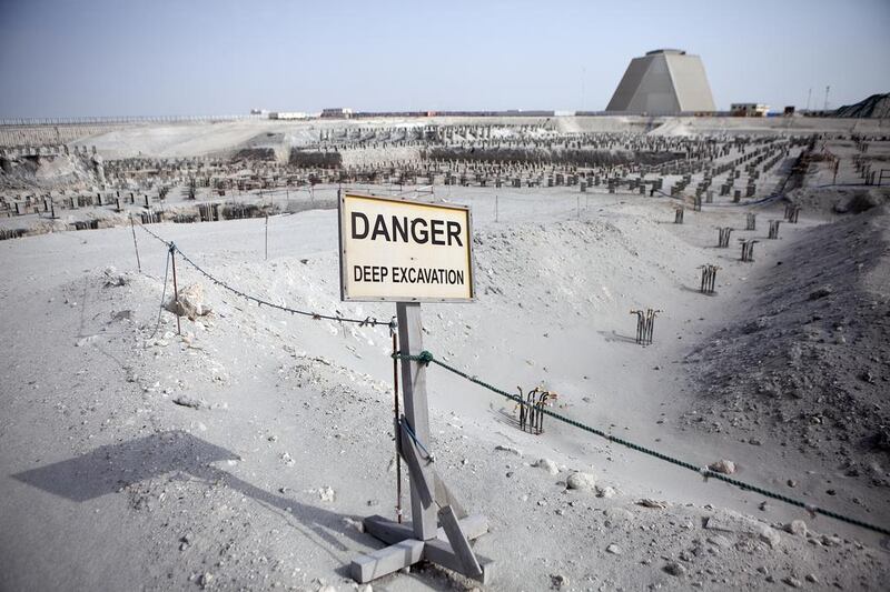January 8, 2013: early construction on the Louvre Abu Dhabi site on Saadiyat Island. The National