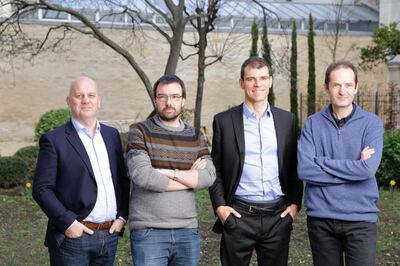 Pasqal founders (R-L) Antoine Browaeys, Georges-Olivier Reymond, Thierry Lahaye and Christophe Jurczak. Photo: Wa’ed Ventures
