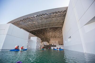 Kayak tours of Louvre Abu Dhabi were launched earlier this year. Photo: Department of Culture and Tourism – Abu Dhabi