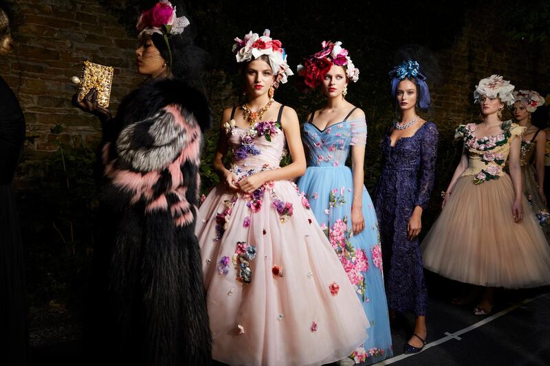 Behind the scenes at Dolce & Gabbana's La Rinascita Alta Moda show. Courtesy Dolce & Gabbana