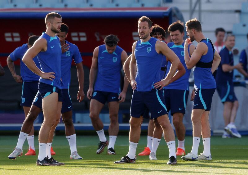 England's Harry Kane, Eric Dier during training. Reuters