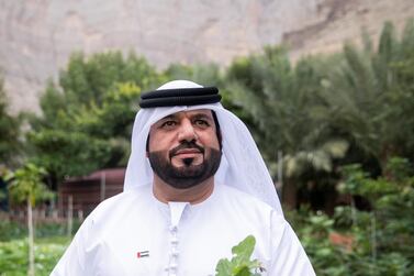 Saeed Al Dhuhoori at his Mohammed bin Rashid Heritage Village in Wadi Shaam, Ras Al Khaimah. He grew up in the mountains and witnessed the huge changes unification brought. Reem Mohammed / The National