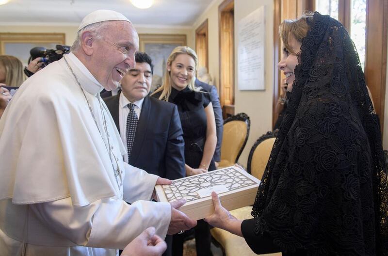 Princess Haya and Pope Francis discussed ways to combat hunger around the world. Wam