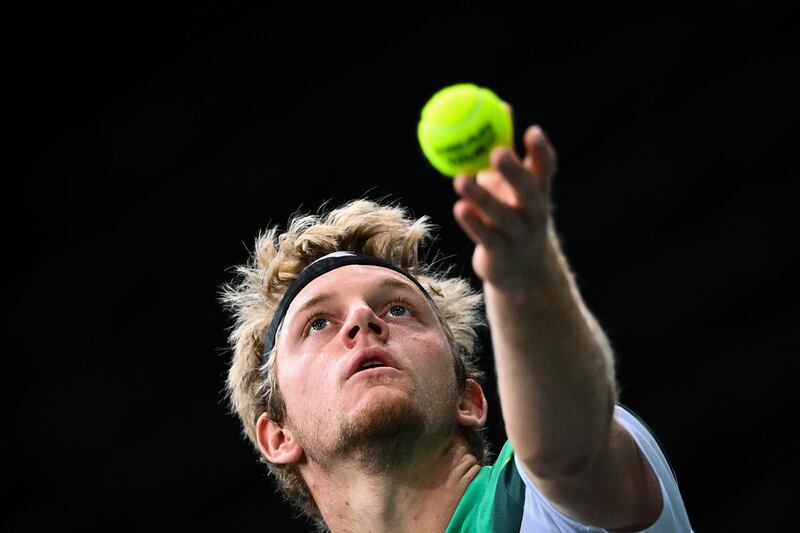 Spain's Alejandro Davidovich Fokina during his 6-1, 6-1 defeat by Diego Schwartzman of Argentina in the last 16 of the Paris Masters on Thursday, November 5. AFP