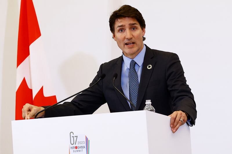 Canadian Prime Minister Justin Trudeau speaks. EPA