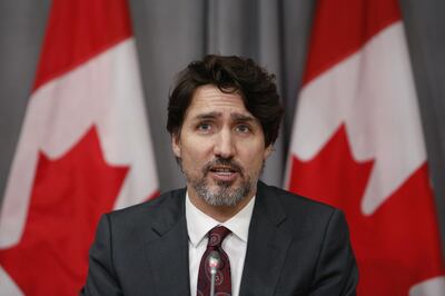 Justin Trudeau, Canada's prime minister, speaks during a news conference on Parliament Hill in Ottawa, Ontario, Canada, on Friday, May 1, 2020. Trudeau said his government will ban more than 1500 types of military grade assault style weapons, effective immediately. Photographer: David Kawai/Bloomberg