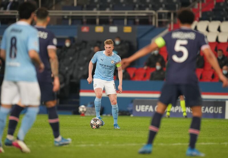 RM Kevin De Bruyne (Man City)
When greatness is assumed, generosity follows. He admitted his goal, to launch the City comeback in Paris, was “lucky”. He then let Riyad Mahrez take the free-kick that gave City their lead. Modest he may be, he was still the star of the show. PA