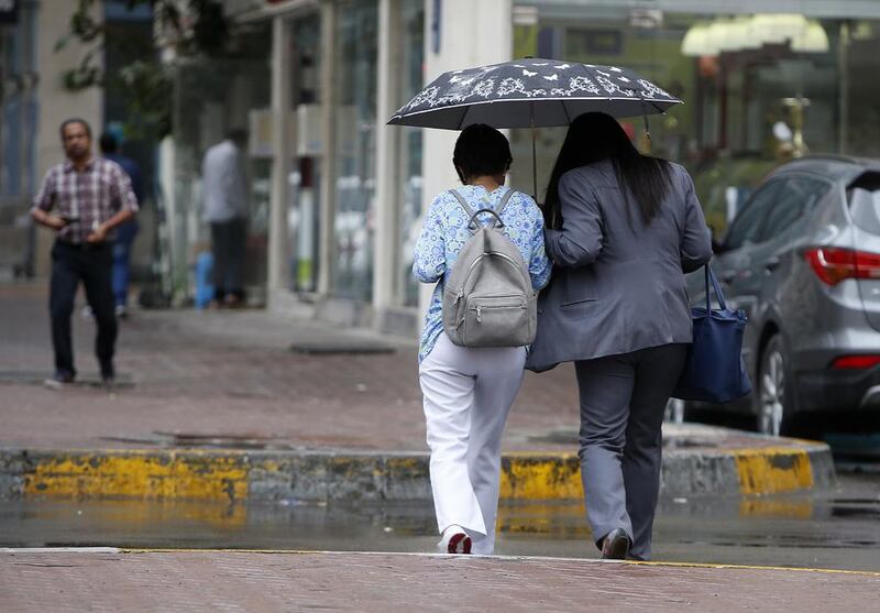 Forecasters warn of similar wet and windy conditions over the weekend. Ravindranath K / The National