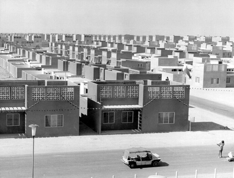 Houses in the new town development of Isa, November 1968. All photos: Getty