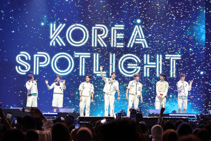 The Wind perform at The Korea Spotlight – K-Pop Concert at Coca-Cola Arena in Dubai. All photos: Pawan Singh / The National