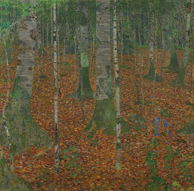 'Birch Forest' (1903) by Gustav Klimt is a part of the Paul G Allen Family Collection. Getty Images