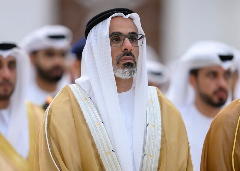 Sheikh Khaled attends the morning prayers on the first day of Eid. Wam