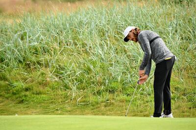 CARNOUSTIE, SCOTLAND - JULY 16:  Tommy Fleetwood of England takes a shot on a practice round during previews ahead of the 147th Open Championship at Carnoustie Golf Club on July 16, 2018 in Carnoustie, Scotland.  (Photo by Stuart Franklin/Getty Images)